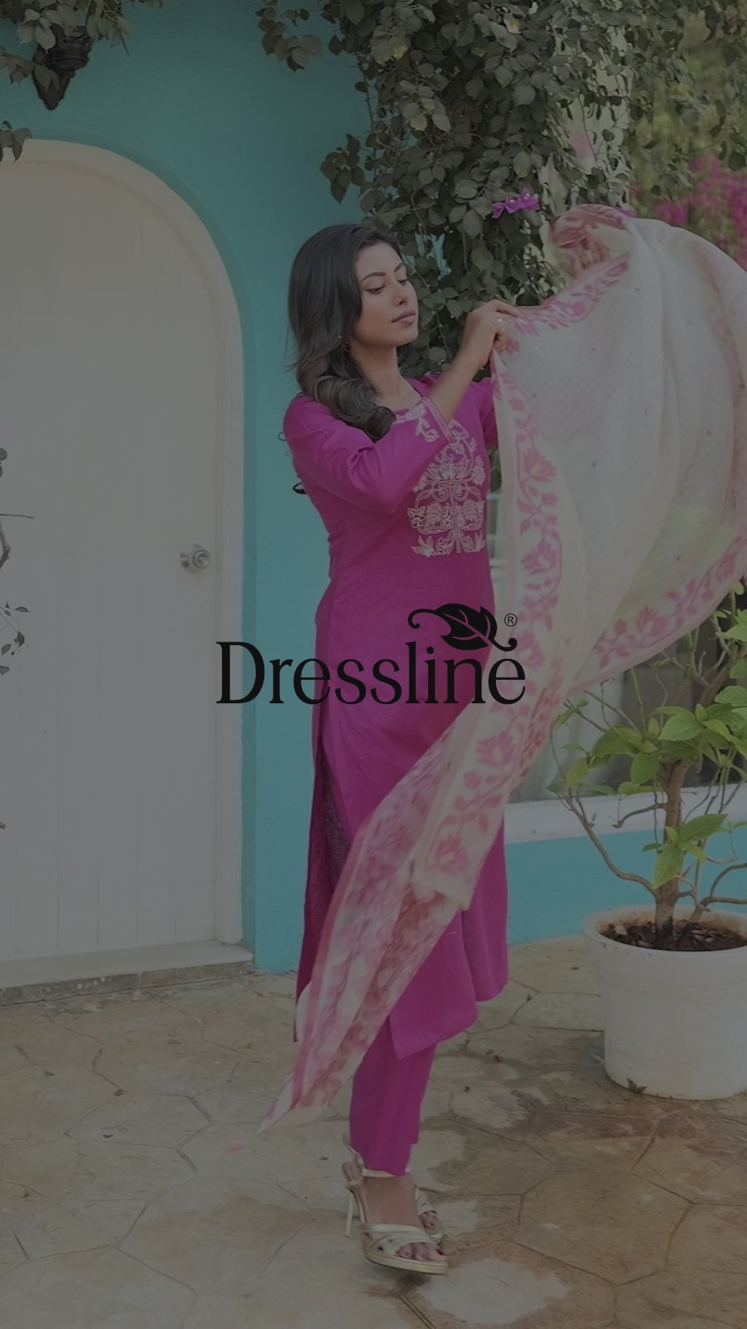 Fuchsia Pink Linen Suit Set