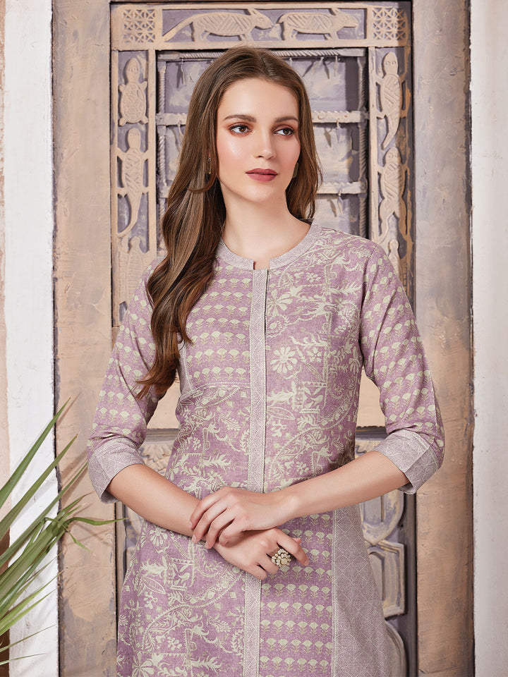 Lavender Print Linen Co-Ord Set