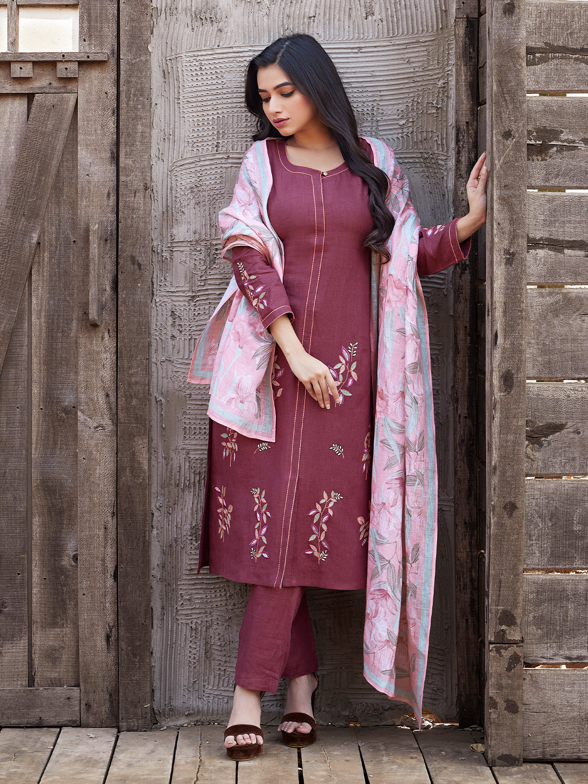 Georgette Kurti Pant Dupatta Set at Rs 1199/piece in Dehradun | ID:  2850377050912