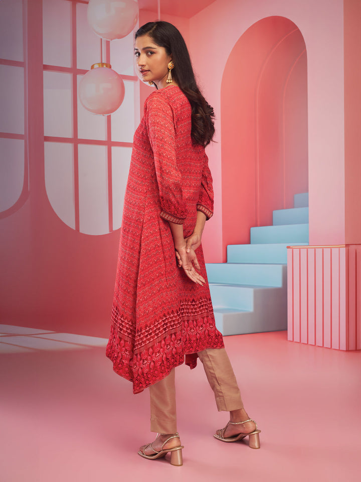 Red Shibori Kurti