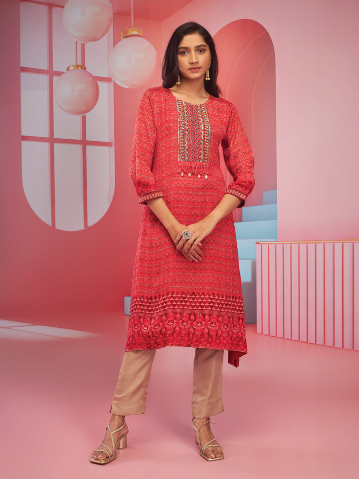 Red Shibori Kurti