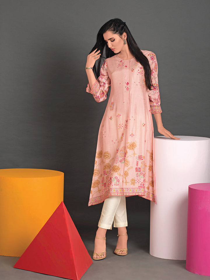 Peach Printed Tunic - Dressline Fashion
