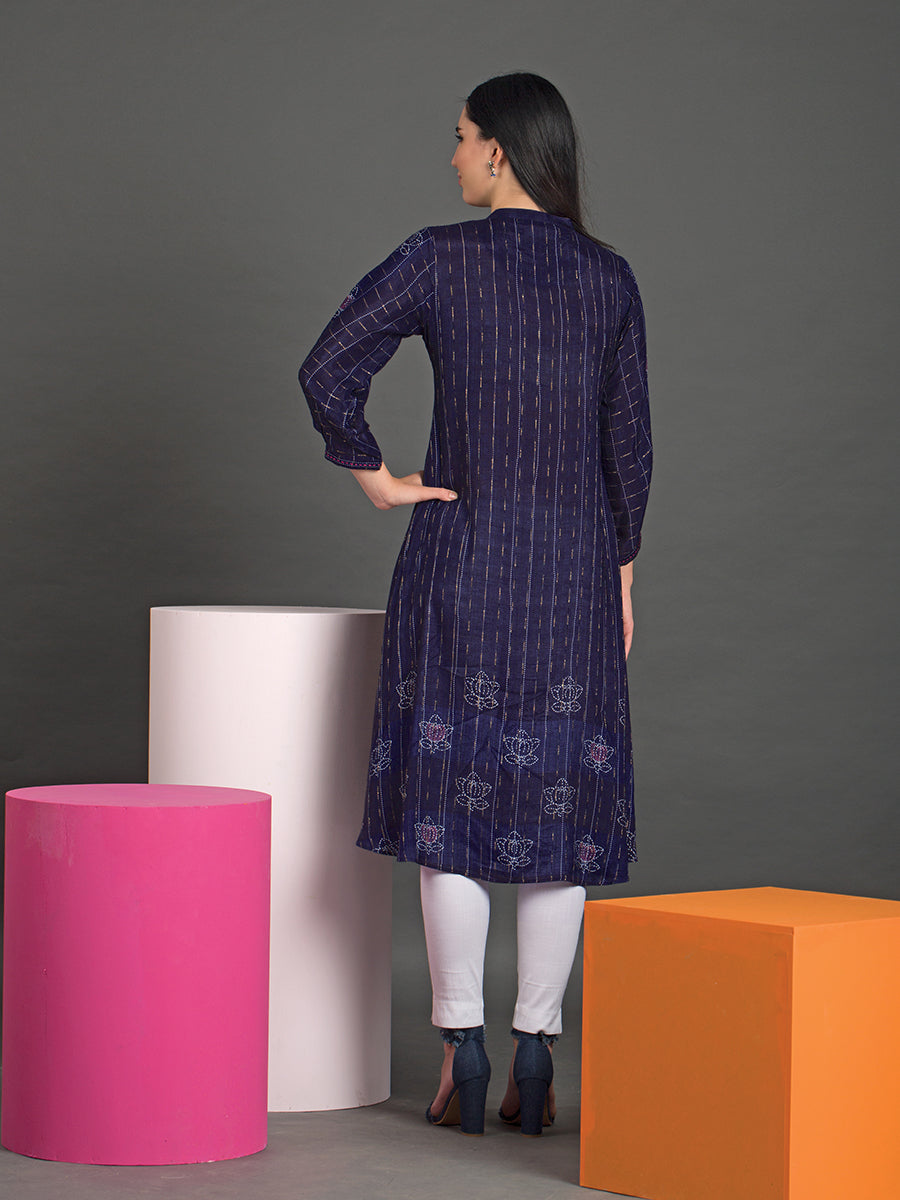 Blue Printed Tunic - Dressline Fashion