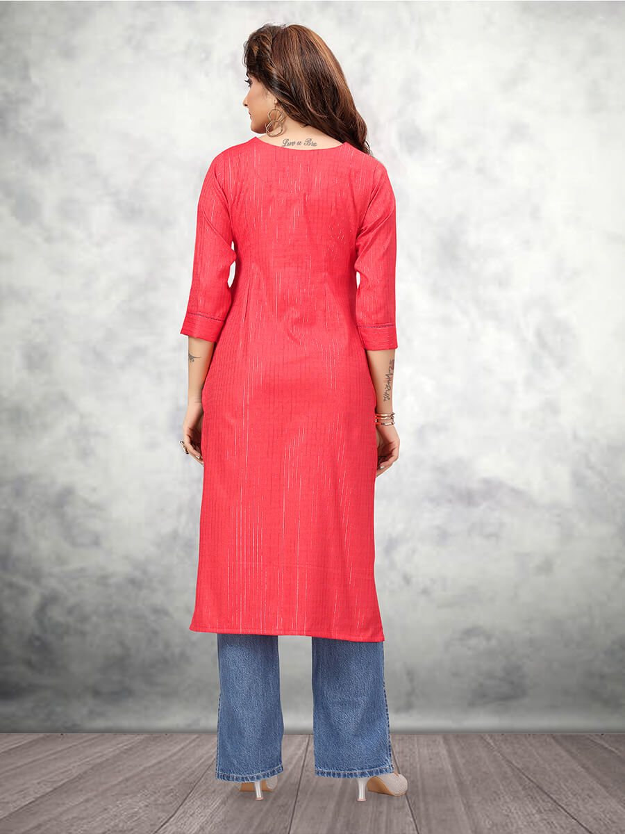 Red Embroidered Tunic