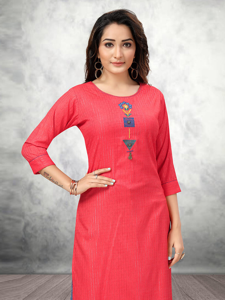 Red Embroidered Tunic