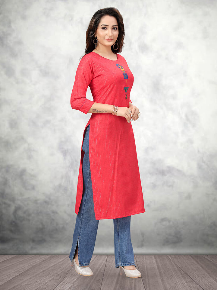 Red Embroidered Tunic