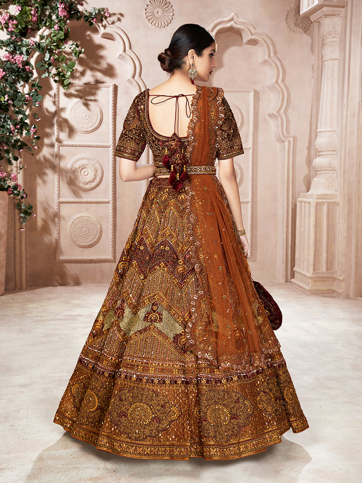 Brown lehenga choli wedding