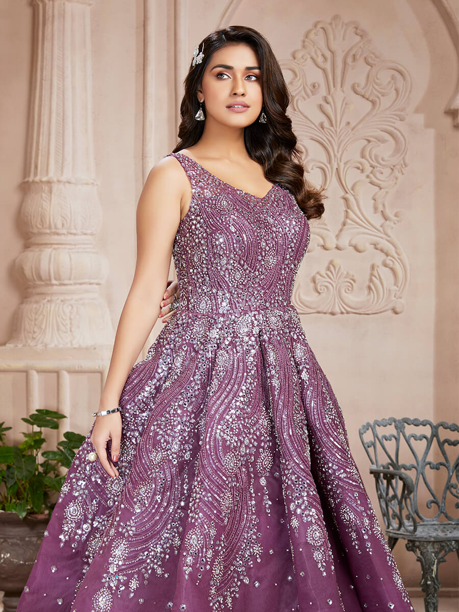 Purple Bridal Gown