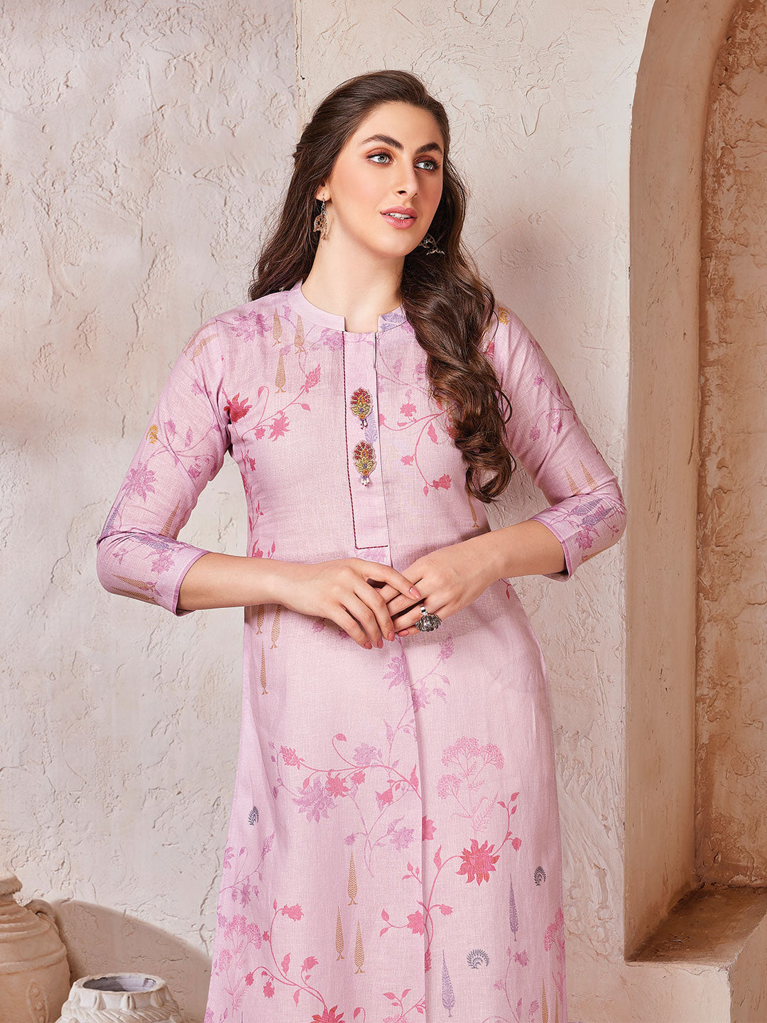 Floral Print Linen Tunic