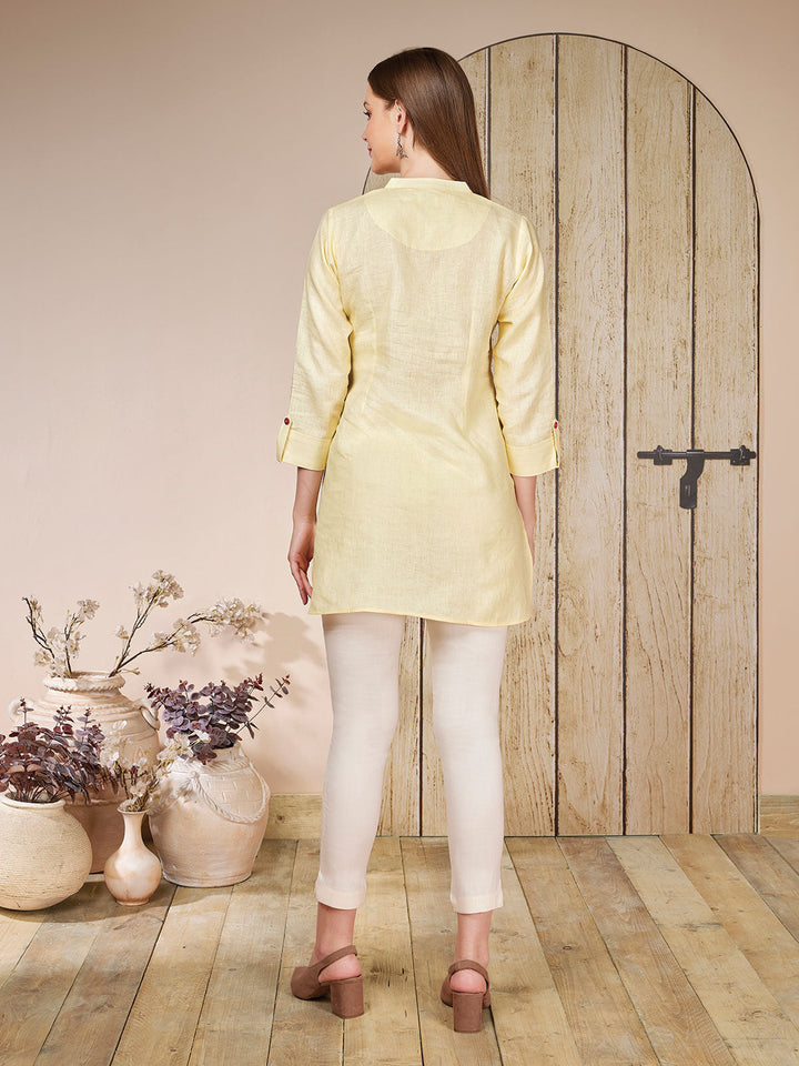 Yellow Linen Top
