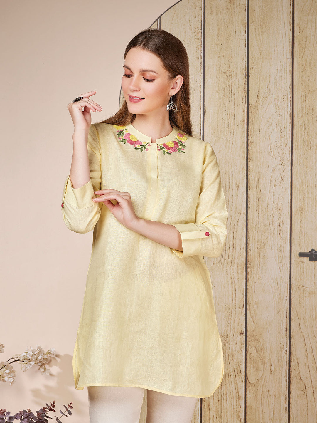 Yellow Linen Top
