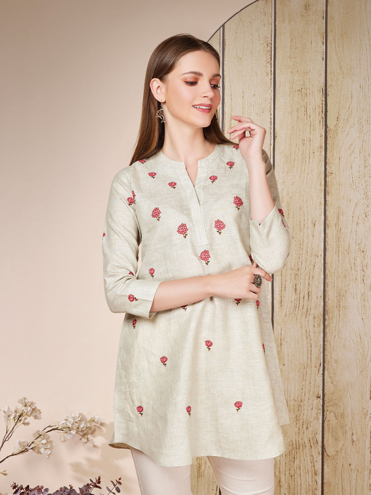 Linen Top with Embroidery – Dressline Fashion